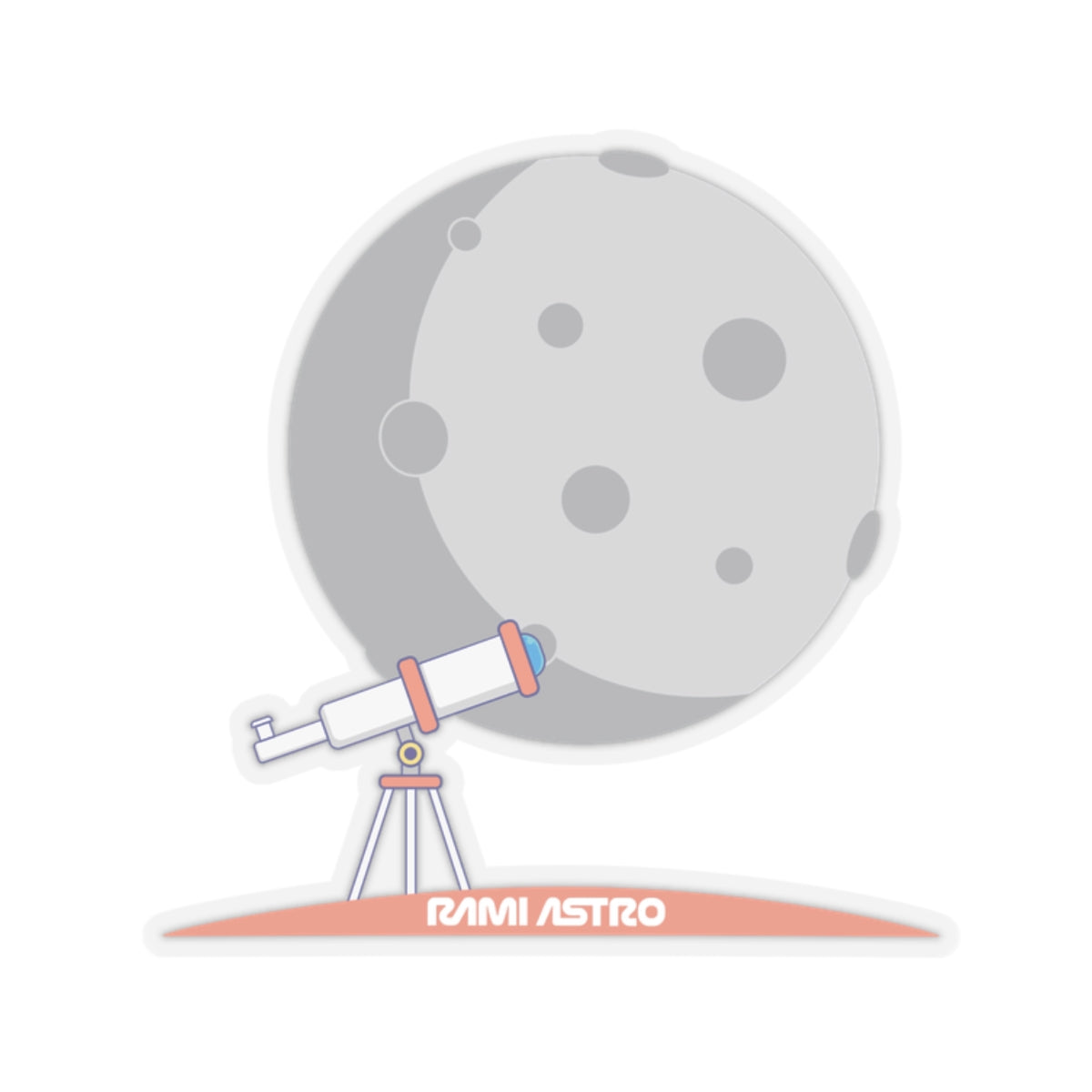 Celestial Views: Telescope and Moon Kiss-Cut Stickers